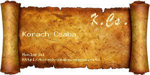 Korach Csaba névjegykártya